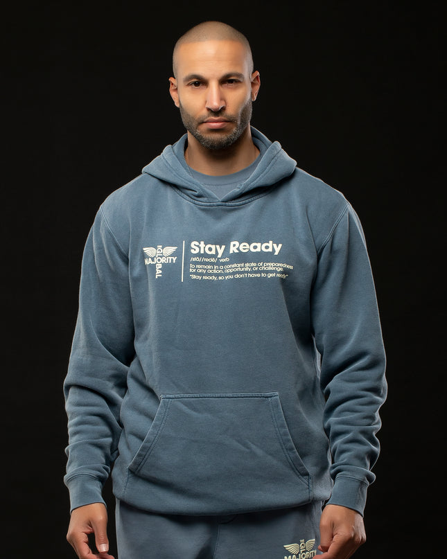 STAY READY PIGMENT WASH HOODIE BLUE