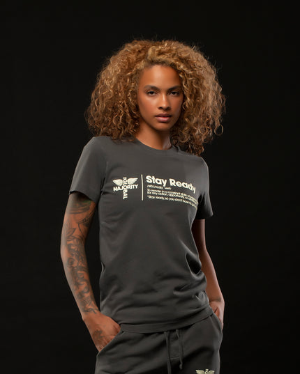 STAY READY PIGMENT WASH T-SHIRT  BLACK