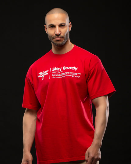 STAY READY PIGMENT WASH T-SHIRT RED