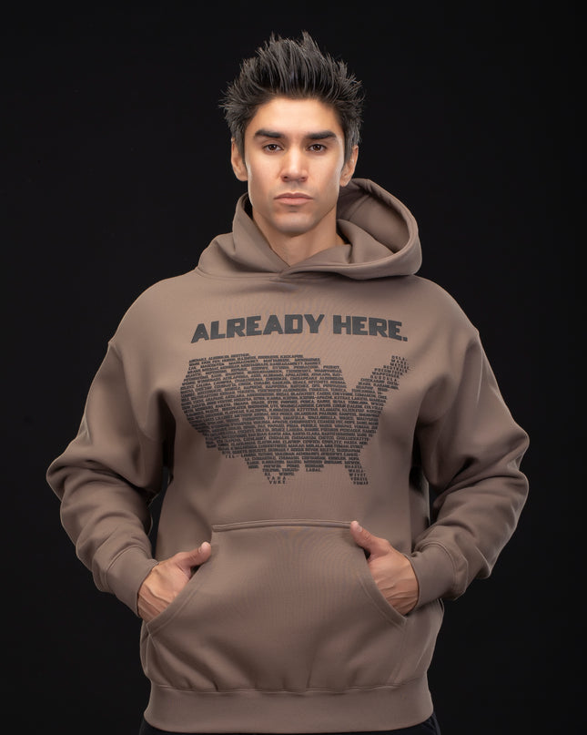 Already Here Brown Heavy Hoodie