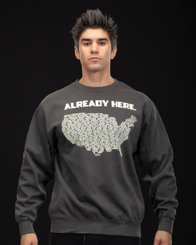 Already Here Vintage Black Heavy Sweatshirt