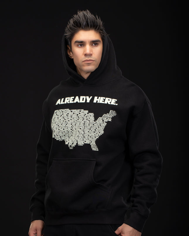 Already Here Black Heavy Hoodie