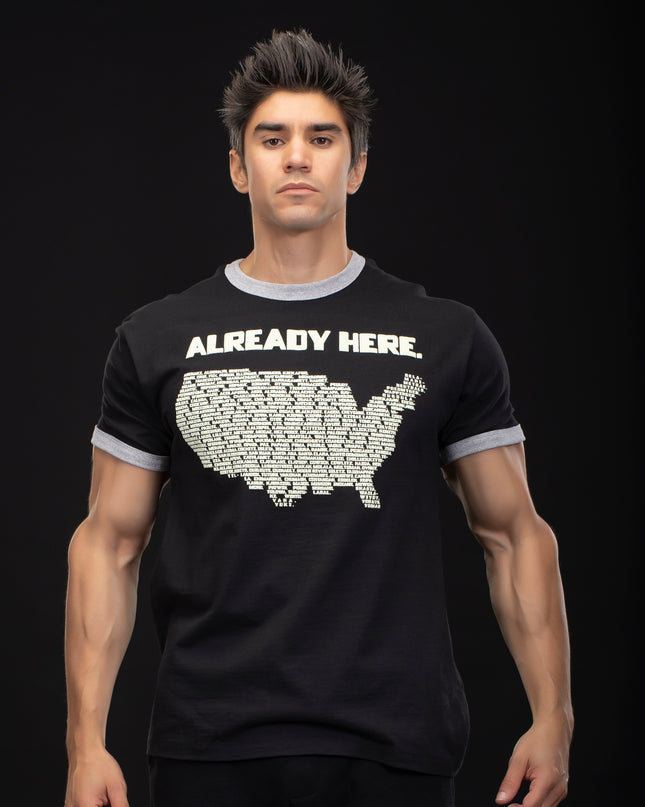 Already Here Black Ringer T-Shirt