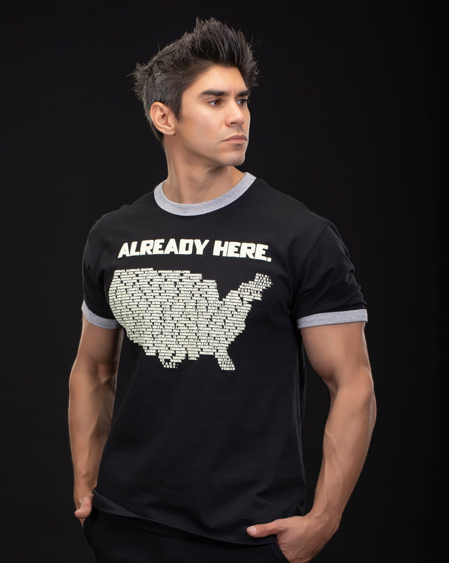Already Here Black Ringer T-Shirt