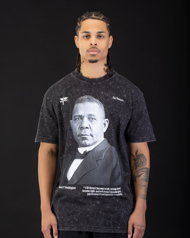 Booker T. Washington Premium Mineral Wash Black Short Sleeve Tee