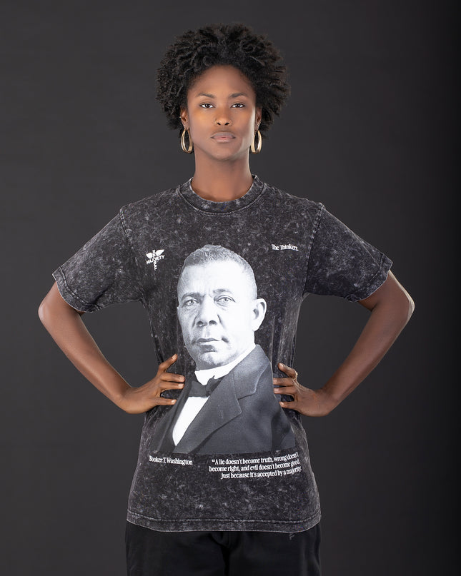 Booker T. Washington Premium Mineral Wash Black Short Sleeve Tee