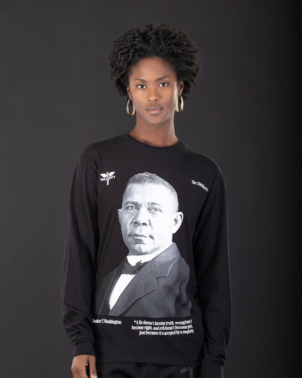 Booker T. Washington Premium Black Long Sleeve Tee