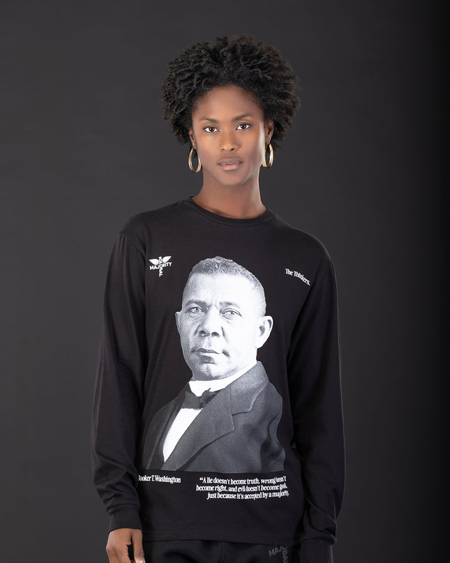 Booker T. Washington Premium Black Long Sleeve Tee