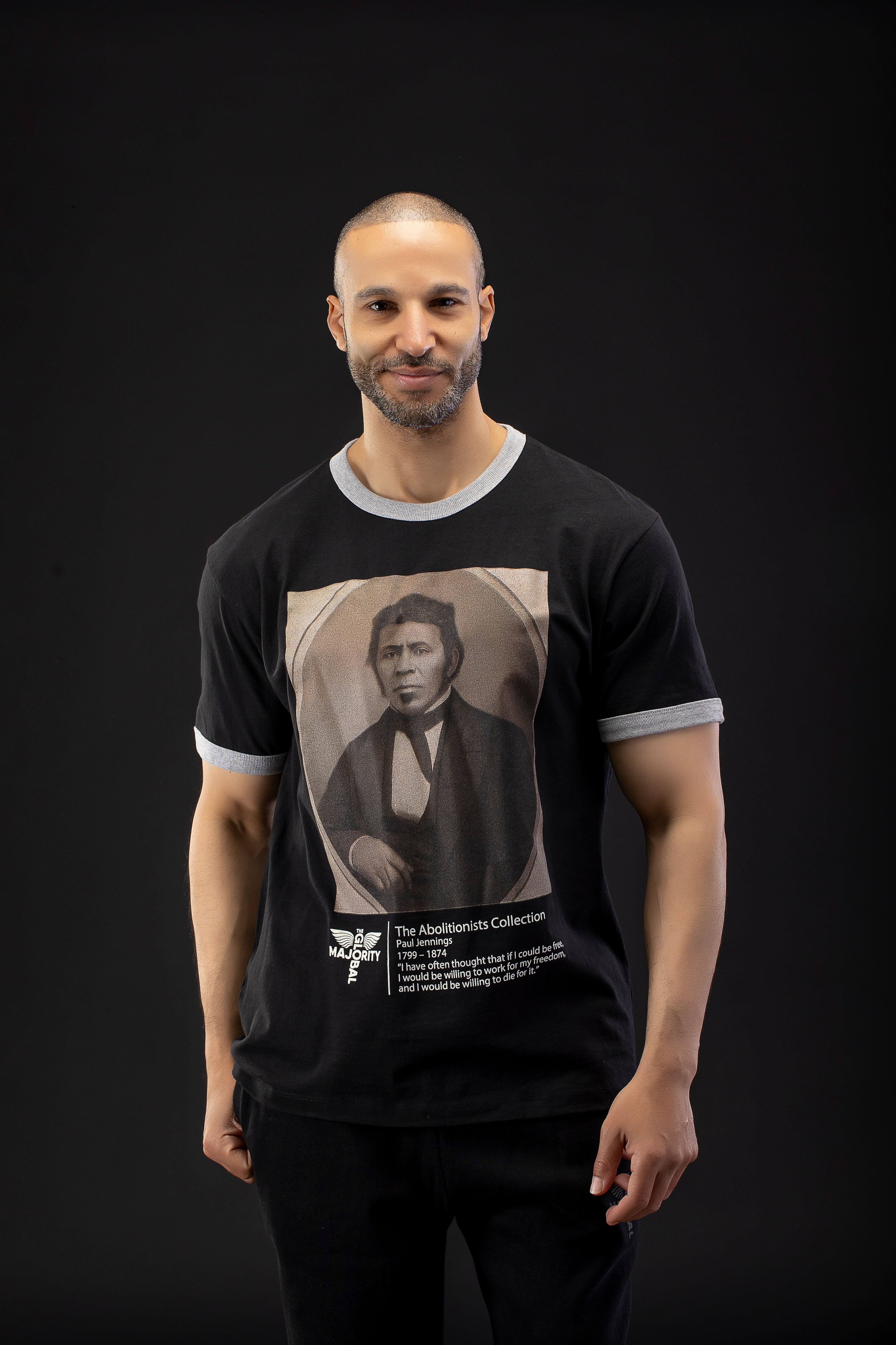 Premium Paul Jennings Black Ringer T-Shirt – The Global Majority