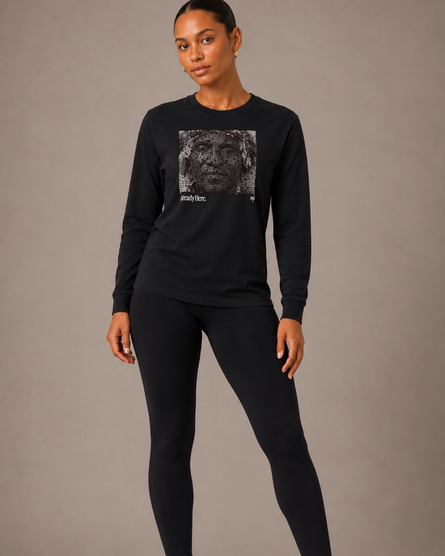 Already Here 2026 Black Premium Long Sleeve Tee