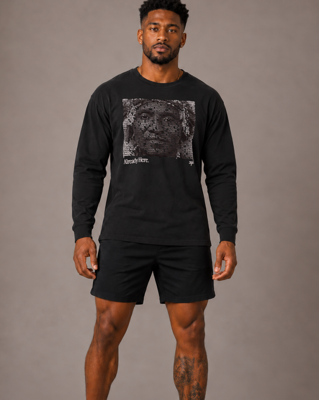Already Here 2026 Black Premium Long Sleeve Tee