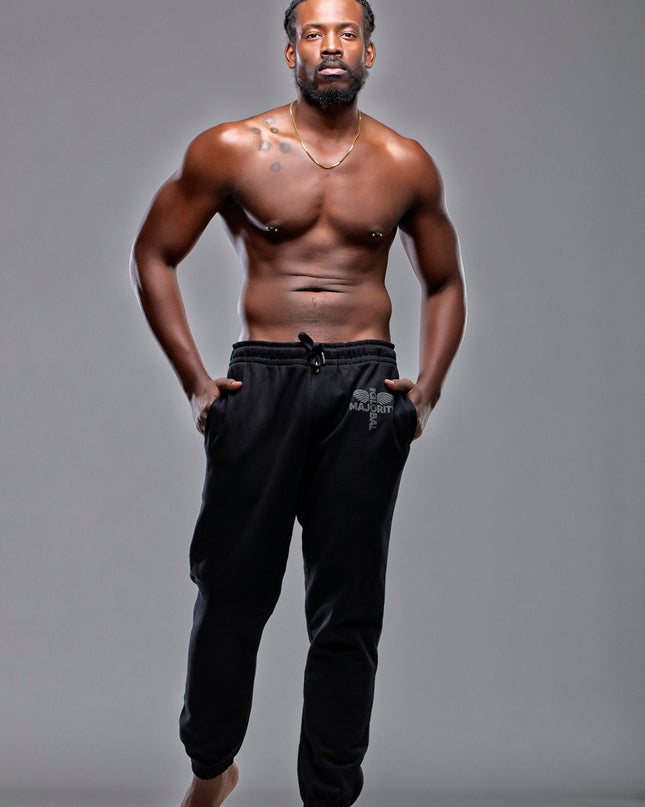 Premium Black on Black Heavyweight Joggers