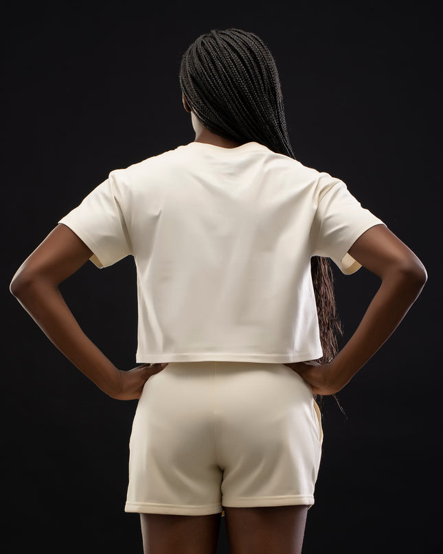 Women's Logo Cropped Premium Bone Tee