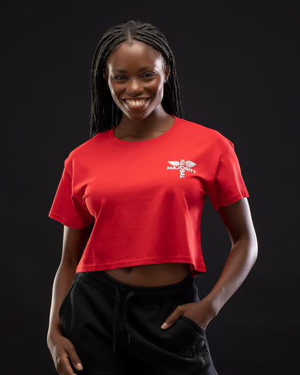 Women's Logo Cropped Premium Red Tee