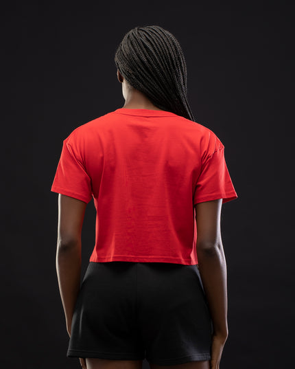 Women's Logo Cropped Premium Red Tee
