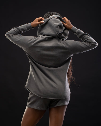 Women’s Logo Vintage Wash Grey Zip Hoodie