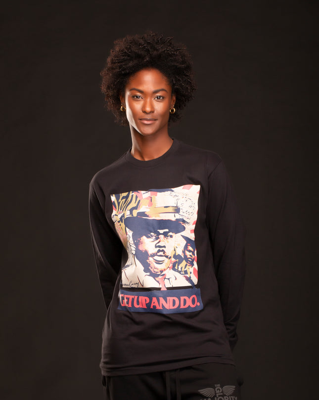 PREMIUM MARCUS GARVEY LS T-SHIRT BLACK