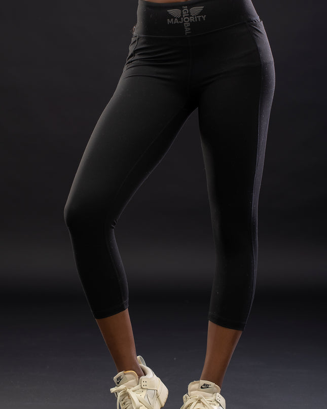 Women's Active Capri Black Leggings