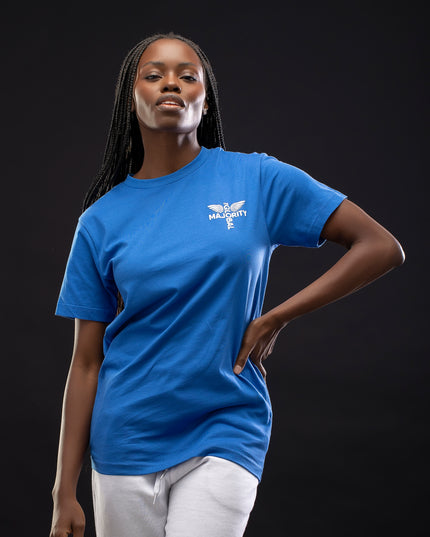 Combed Recycled Cotton Performance Royal Blue Tee