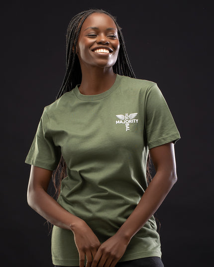 Combed Recycled Cotton Performance Military Green Tee