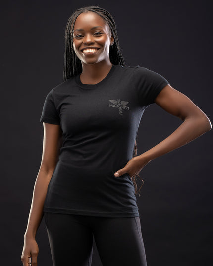 Combed Recycled Cotton Performance Black Tee