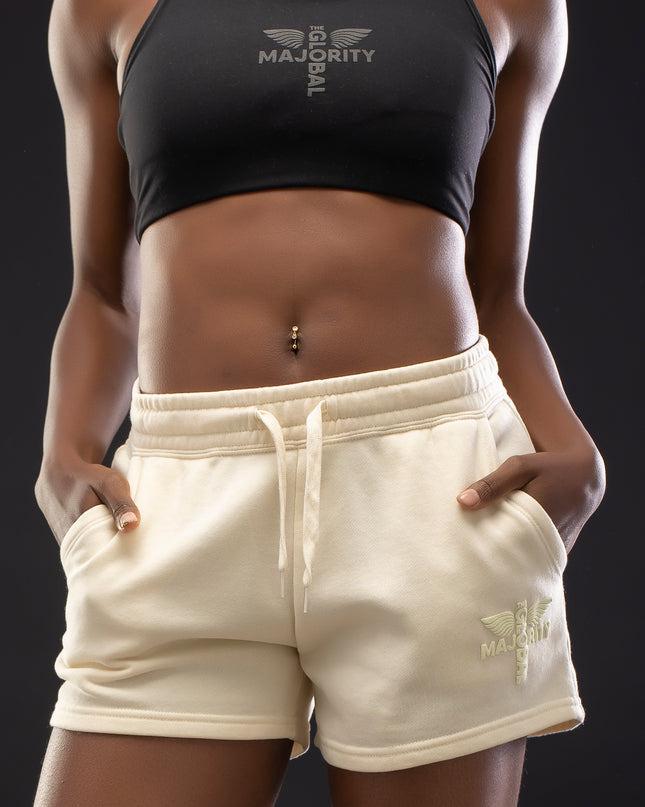 Women’s Logo Vintage Wash Cream Shorts