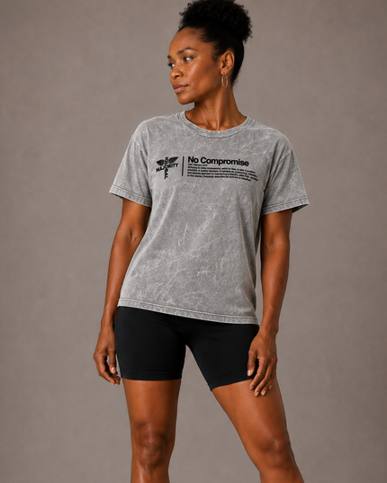 No Compromise Unisex Washed 100% Cotton Tee - Cement