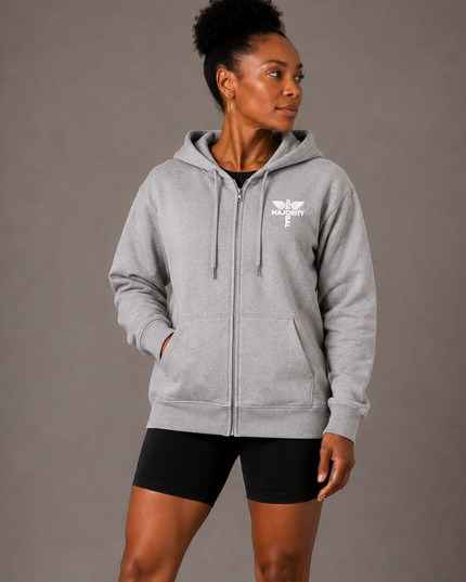 TGM Fall Essential Zip Hoodie - Heather Grey