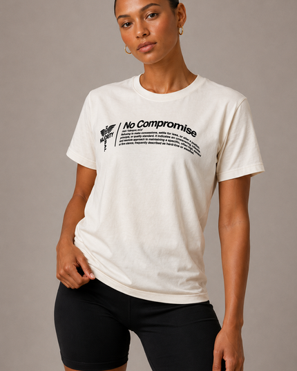 No Compromise Unisex Washed 100% Cotton Tee - White