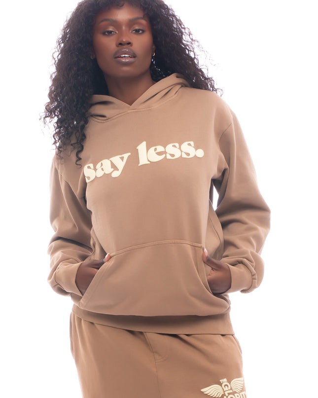 Say Less Mocha Brown Heavyweight Hoodie