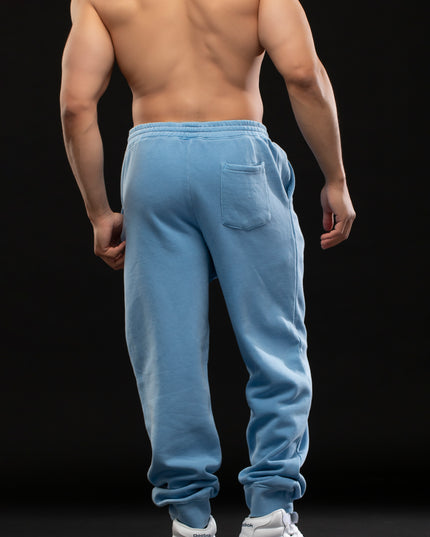 STAY READY x TGM LOGO PIGMENT WASH JOGGERS SKY BLUE