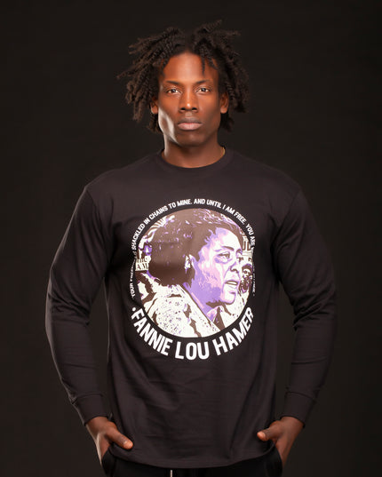 PREMIUM FANNIE LOU HAMER LS T-SHIRT BLACK