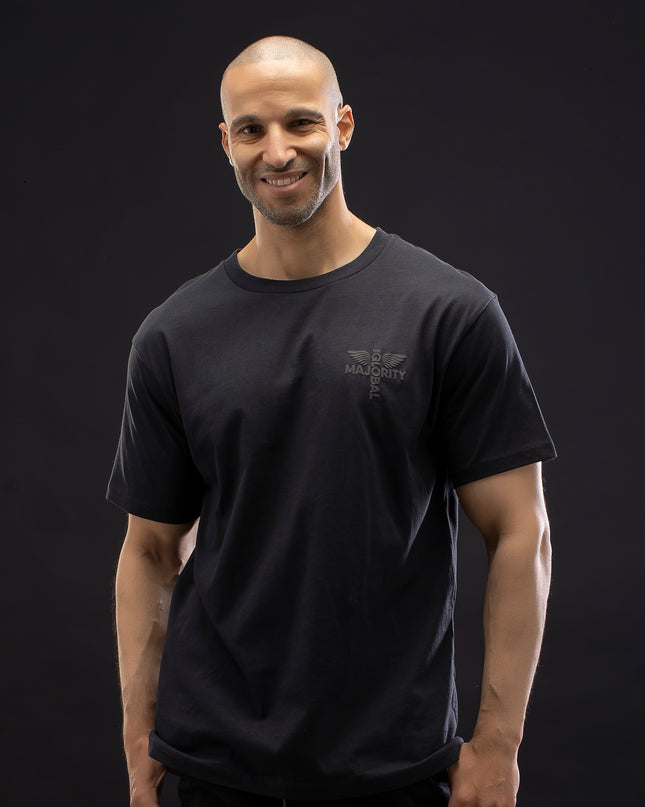 Combed Recycled Cotton Performance Black Tee