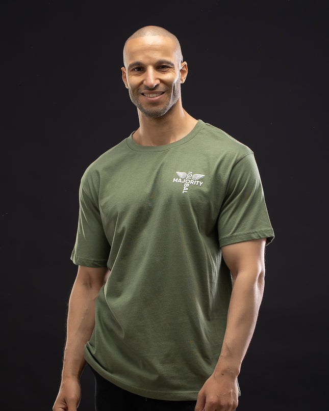 Combed Recycled Cotton Performance Military Green Tee