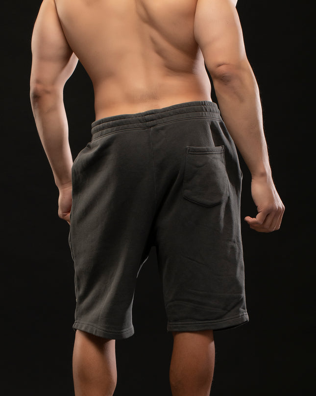 STAY READY x TGM LOGO PIGMENT WASH SHORTS BLACK