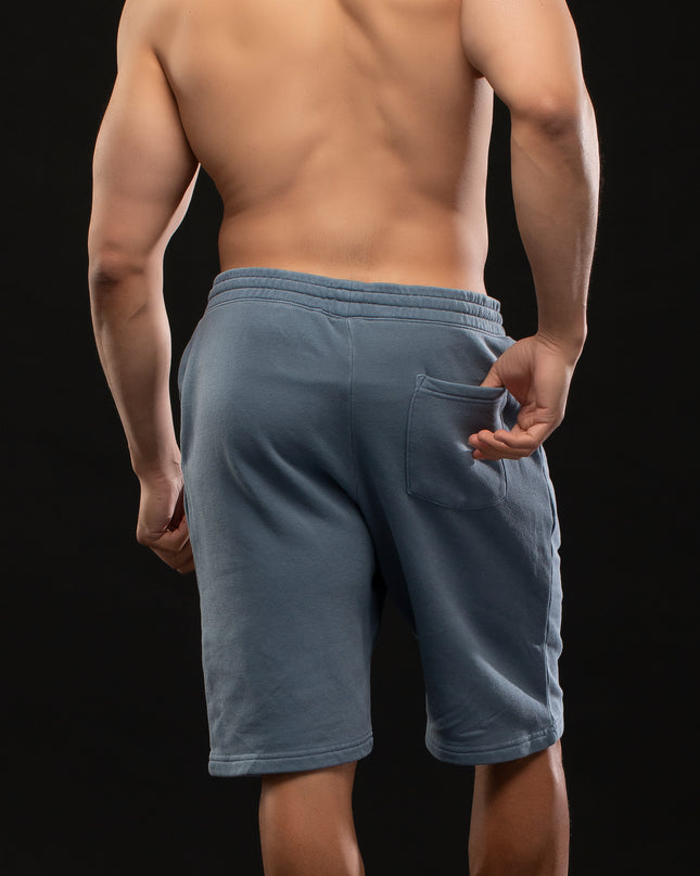 STAY READY x TGM LOGO PIGMENT WASH SHORTS BLUE