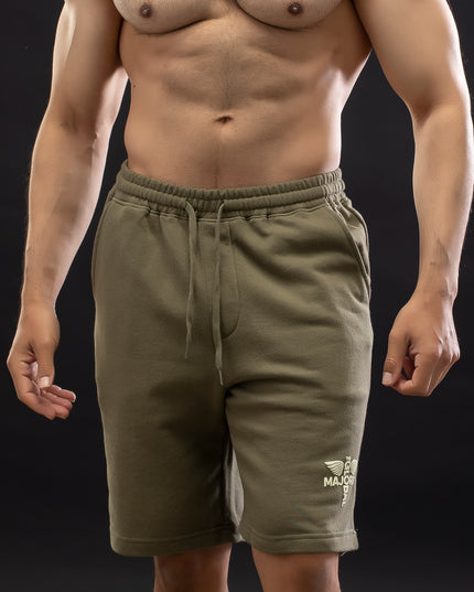 Athletic Logo Army Green Shorts