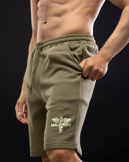 Athletic Logo Army Green Shorts