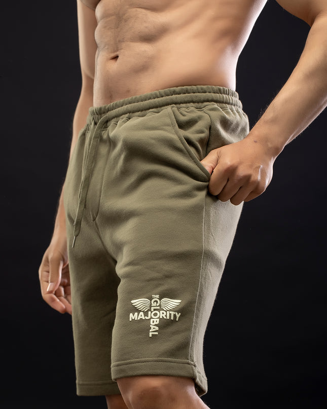 Athletic Logo Army Green Shorts