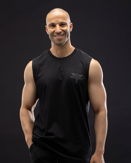 Men's Muscle Black Tank