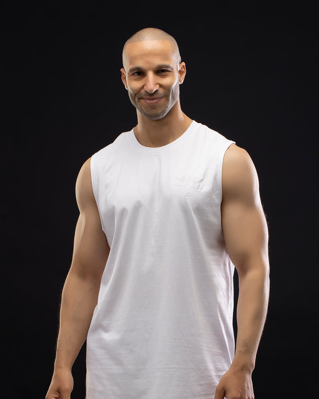 Men's Muscle White Tank