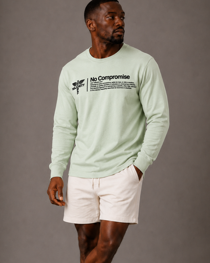 No Compromise Unisex 100% Cotton Long Sleeve Tee - Pistachio