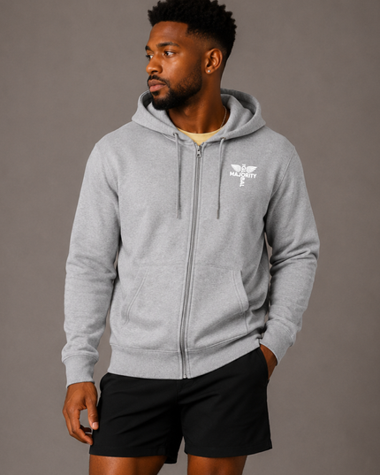 TGM Fall Essential Zip Hoodie - Heather Grey