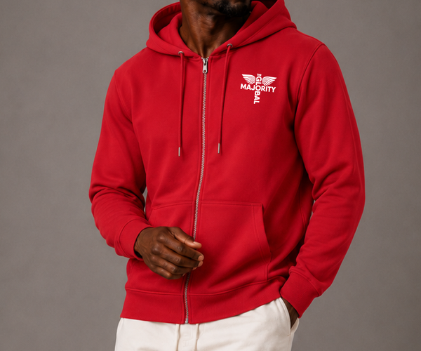 TGM Fall Essential Zip Hoodie - Red – The Global Majority