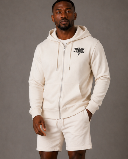 TGM Fall Essential Zip Hoodie - White