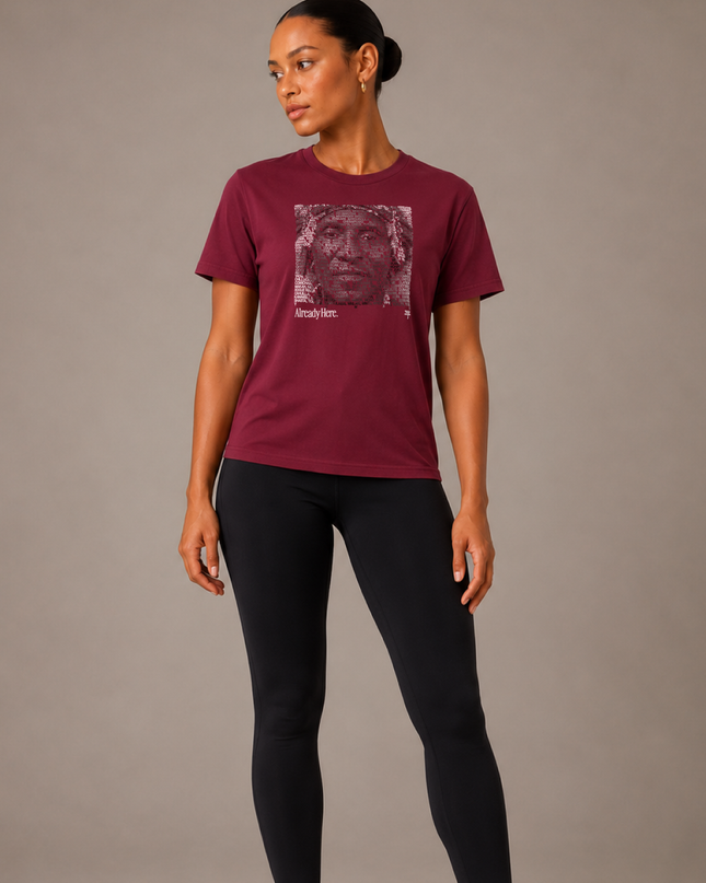 Already Here 2026 Burgundy Premium Tee