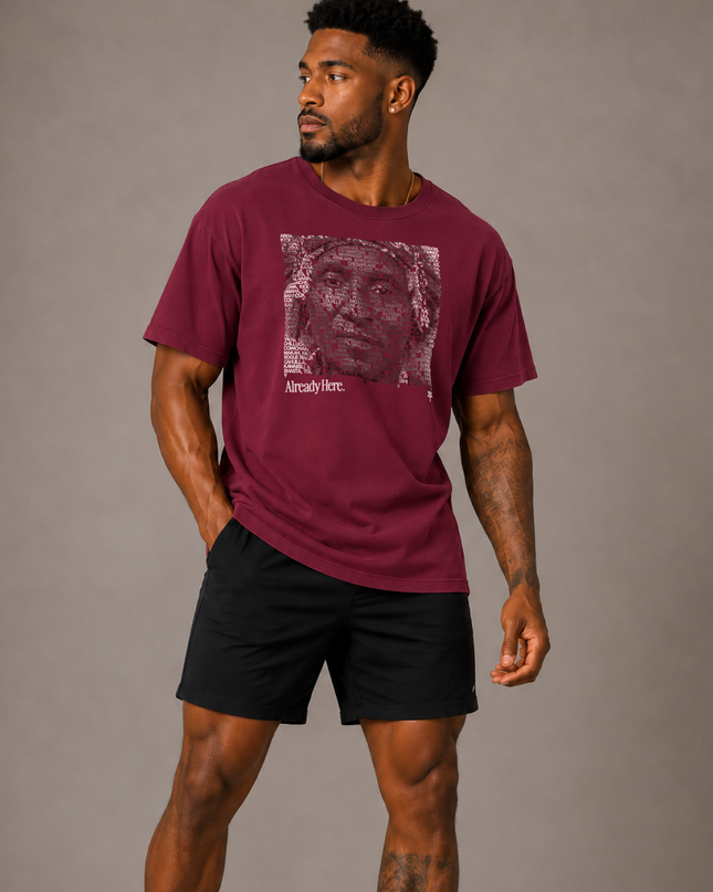 Already Here 2026 Burgundy Premium Tee