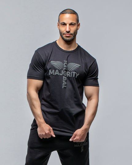 TGM Cotton Blend Logo Black Tee
