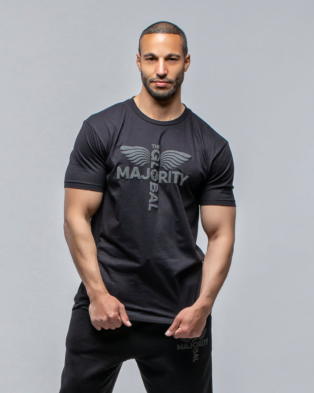 TGM Cotton Blend Logo Black Tee