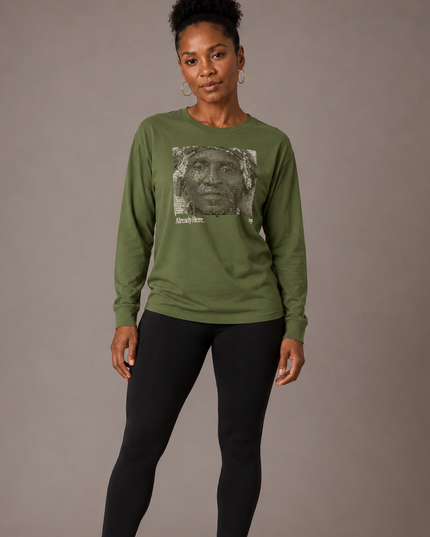 Already Here 2026 Army Green Premium Long Sleeve Tee